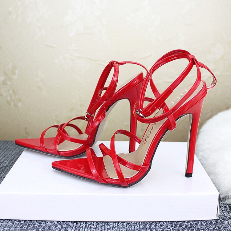 Strappy Stiletto Heel Buckle Dam Sandaler