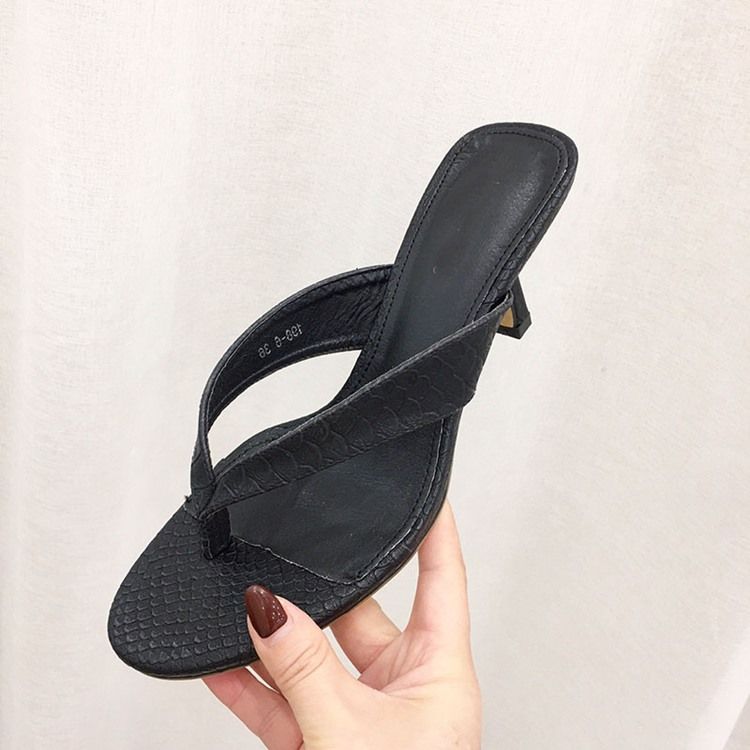 Thong Stiletto Heel Slip-on Mules Shoes För Kvinnor