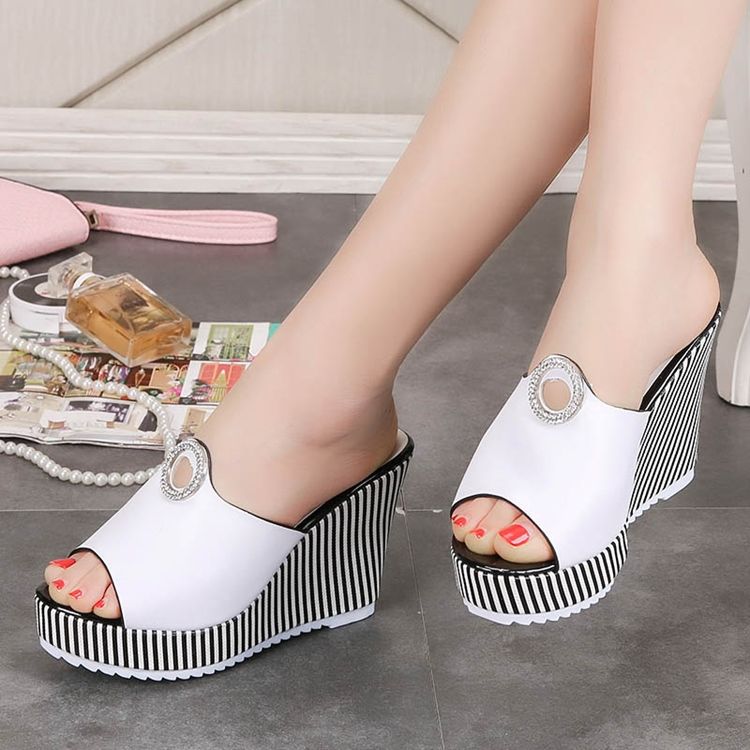 Wedge Heel Platform Slip-on Summer Dam Tofflor