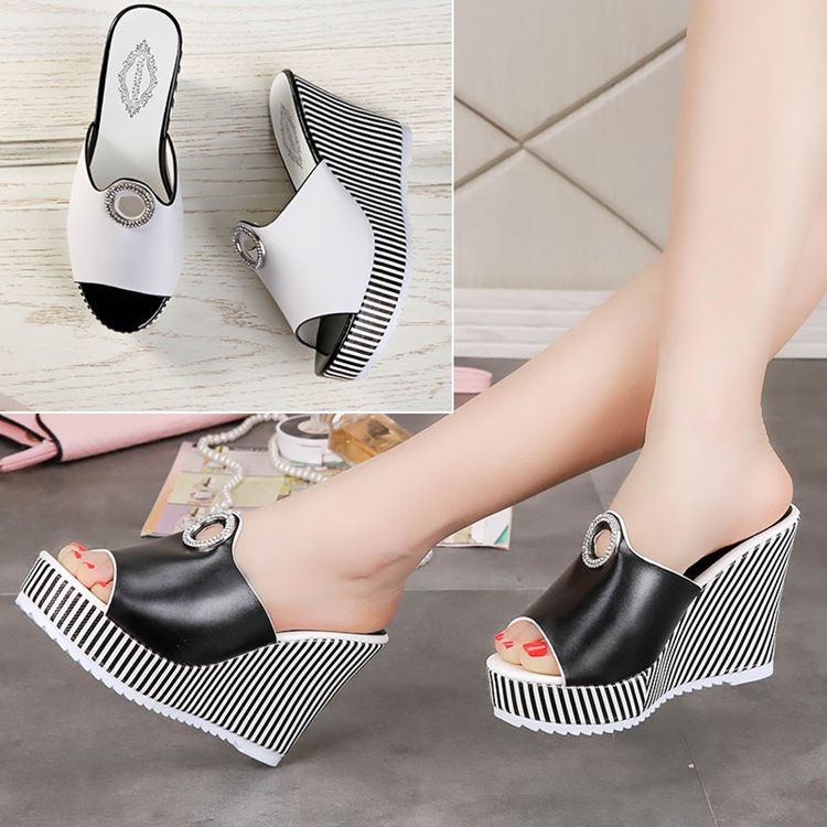 Wedge Heel Platform Slip-on Summer Dam Tofflor