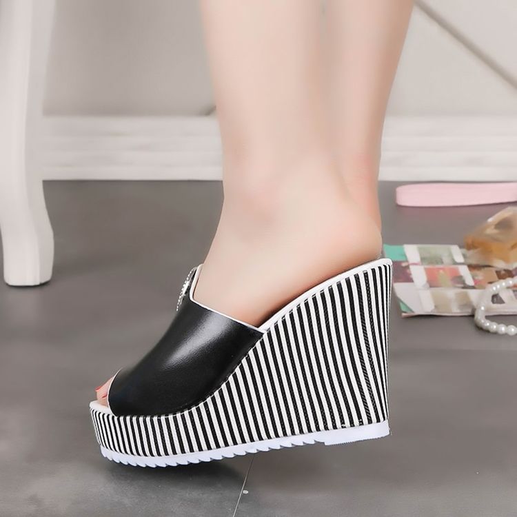 Wedge Heel Platform Slip-on Summer Dam Tofflor