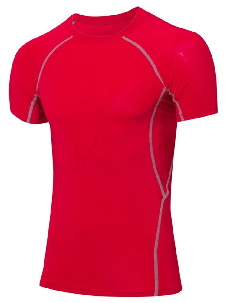 Män Anti-sweat Polyester Kortärmad Sporttopp