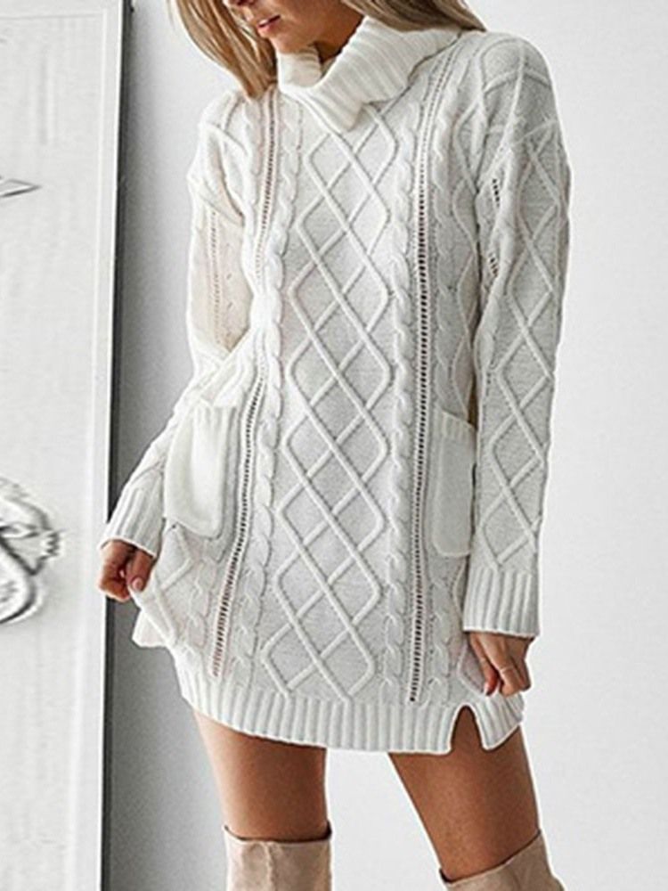 Patchwork Regular Thin Long Sleeve Women's Winter Sweater