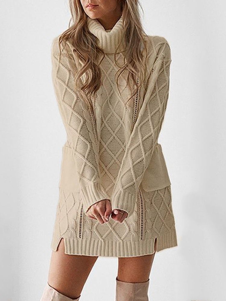 Patchwork Regular Thin Long Sleeve Women's Winter Sweater