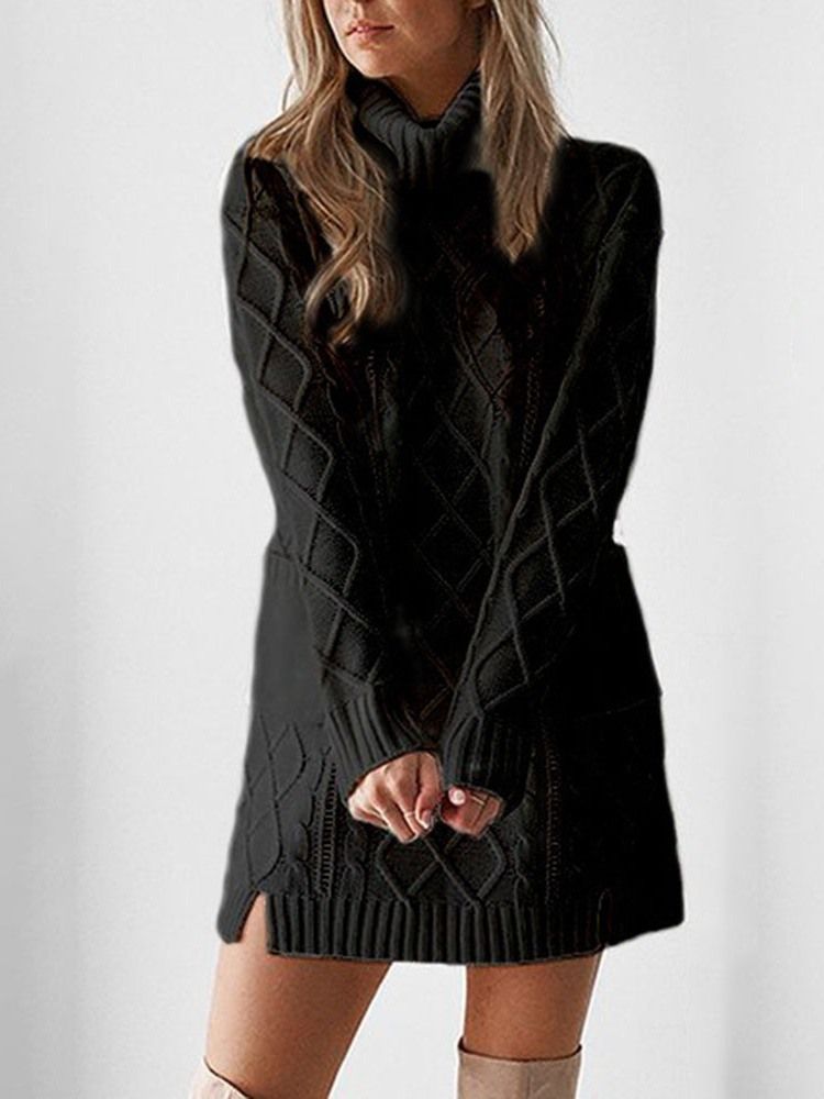 Patchwork Regular Thin Long Sleeve Women's Winter Sweater