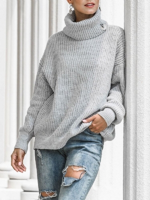 Tjock Regular Loose Turtleneck Damtröja