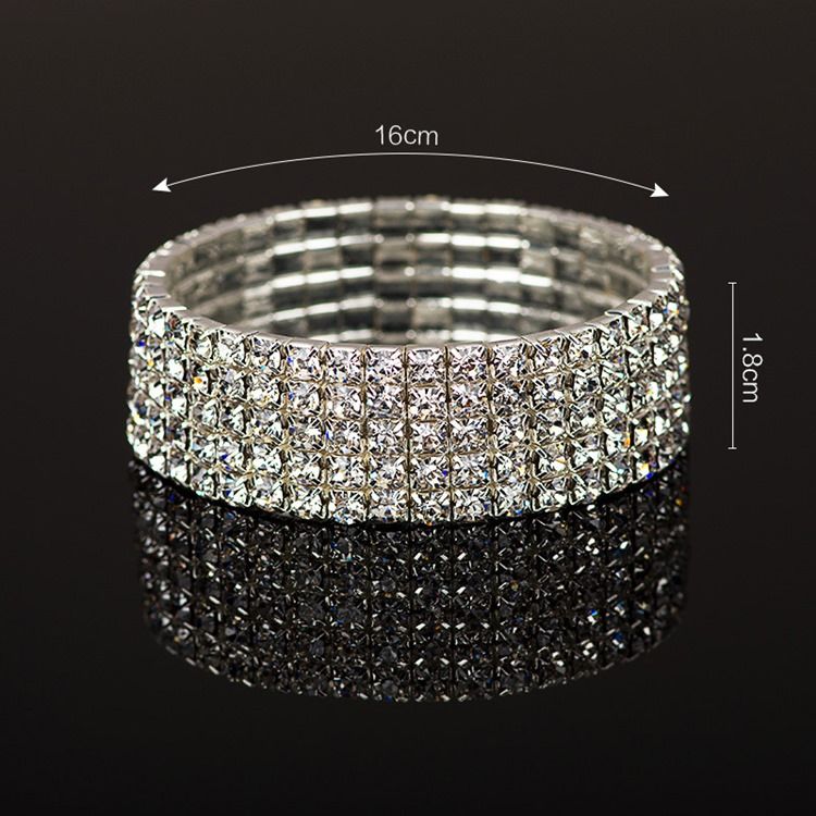 Diamante Plain Romantiska Bröllop Kvinnliga Armband