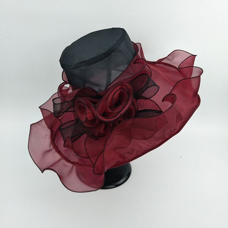 Blommig Organza-solhatt För Kvinnor