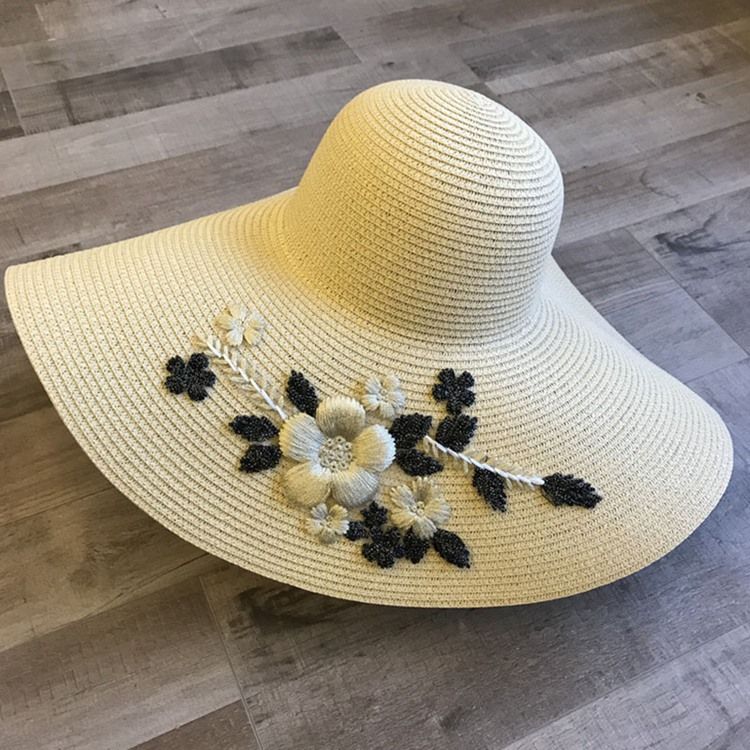 Blommig Solhatt För Broderi För Kvinnor