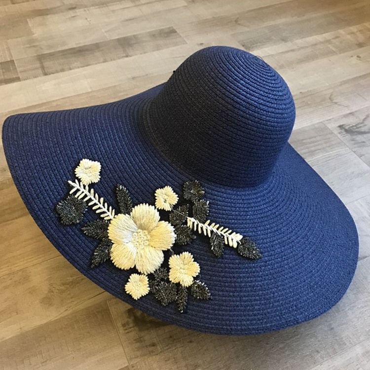 Blommig Solhatt För Broderi För Kvinnor