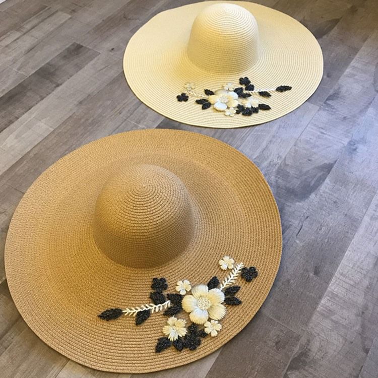 Blommig Solhatt För Broderi För Kvinnor