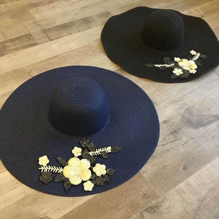 Blommig Solhatt För Broderi För Kvinnor