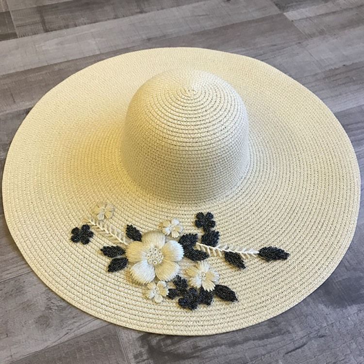 Blommig Solhatt För Broderi För Kvinnor