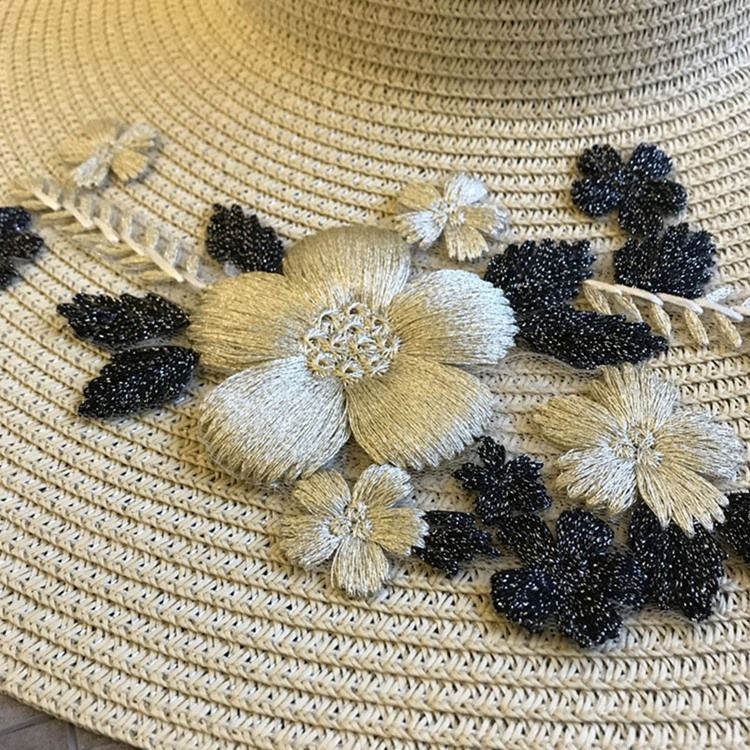 Blommig Solhatt För Broderi För Kvinnor