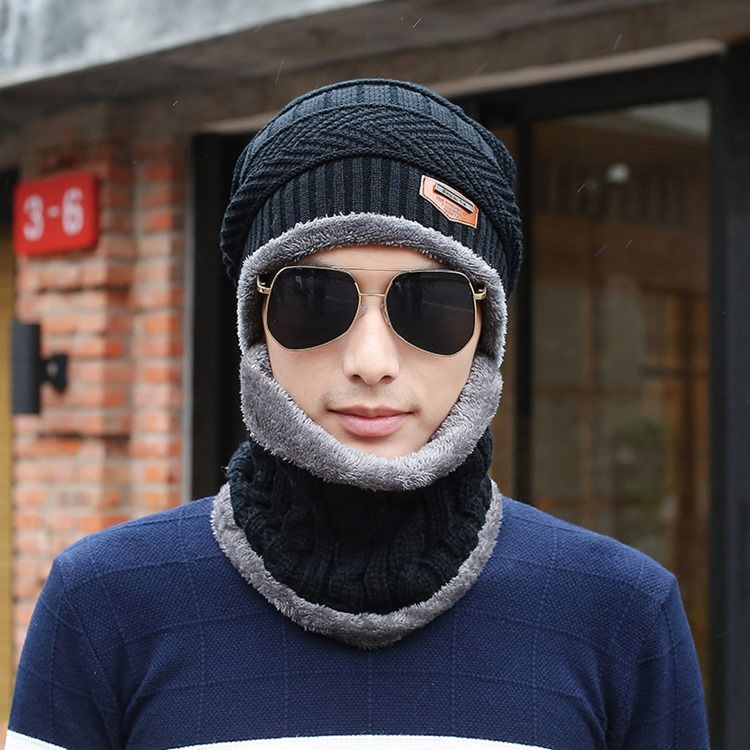 Casual Woolen Garn Winter Men's Mats