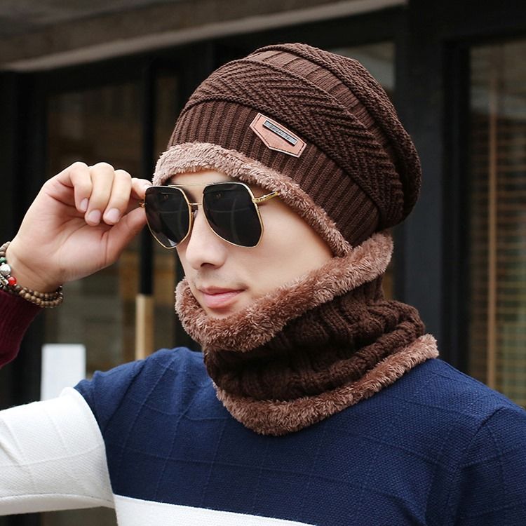 Casual Woolen Garn Winter Men's Mats