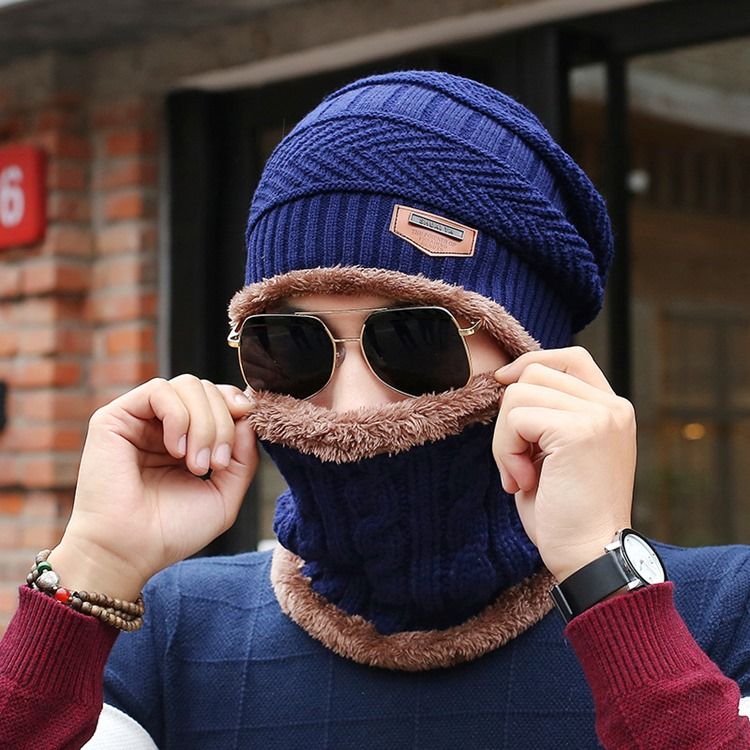 Casual Woolen Garn Winter Men's Mats