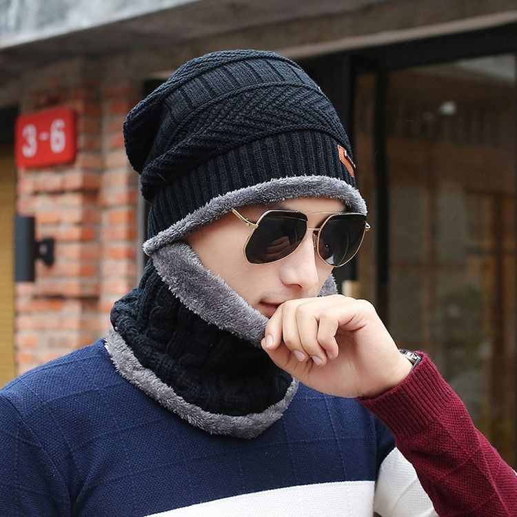 Casual Woolen Garn Winter Men's Mats