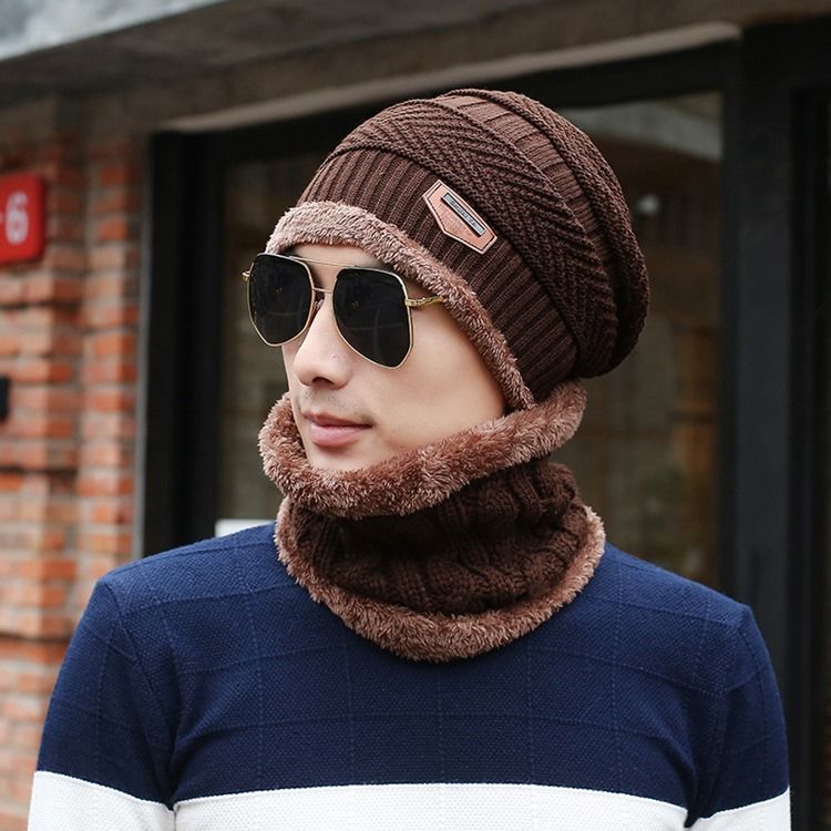 Casual Woolen Garn Winter Men's Mats