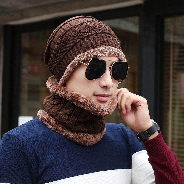 Casual Woolen Garn Winter Men's Mats