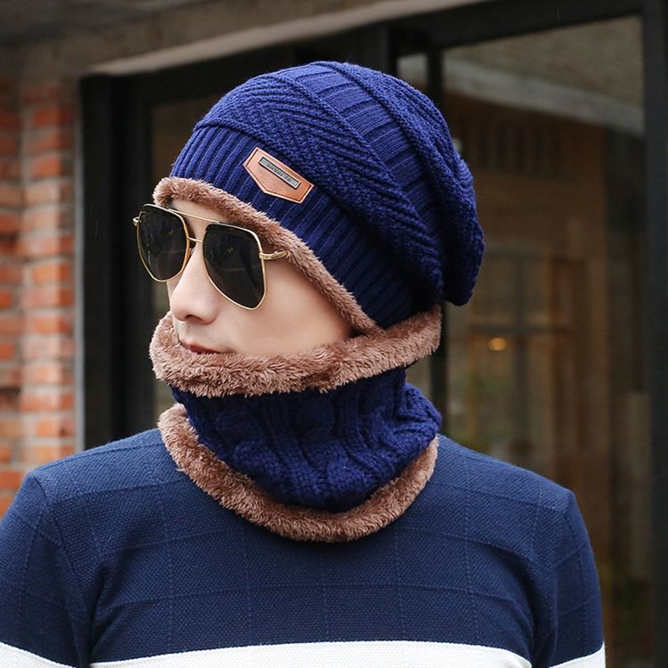 Casual Woolen Garn Winter Men's Mats