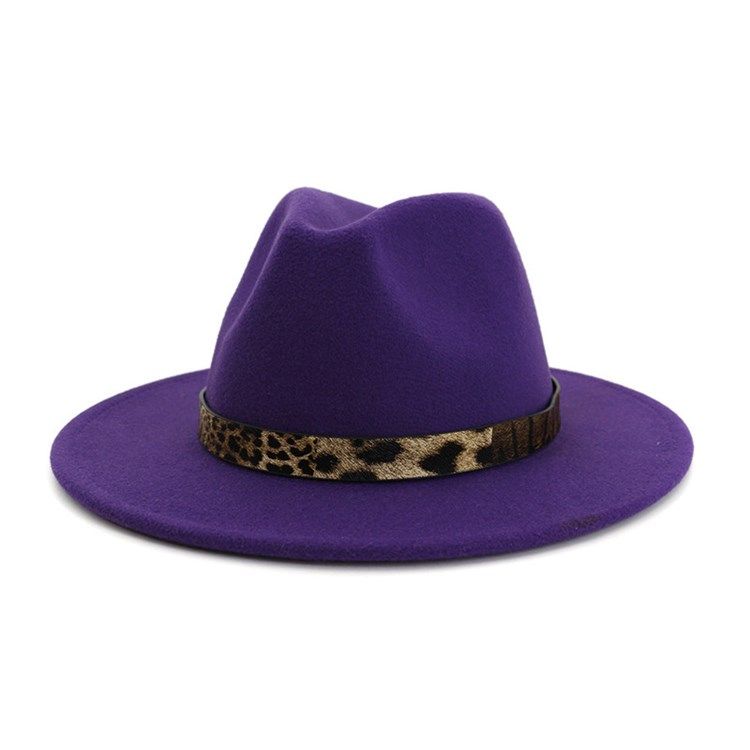 Fedora Mössa För Kvinnor Leopard Vinterhattar