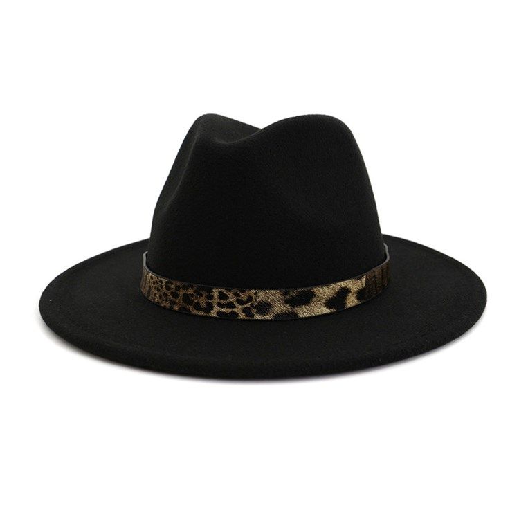 Fedora Mössa För Kvinnor Leopard Vinterhattar