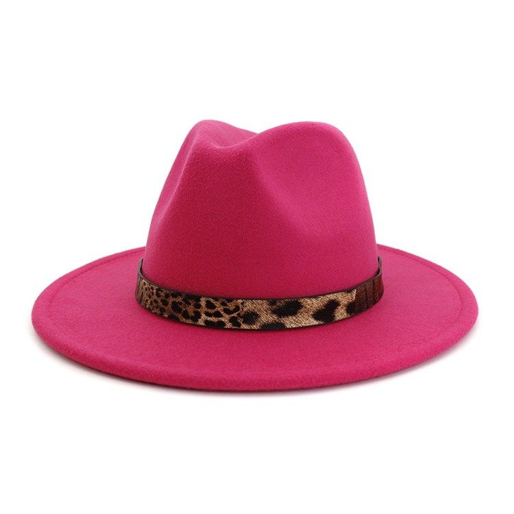 Fedora Mössa För Kvinnor Leopard Vinterhattar