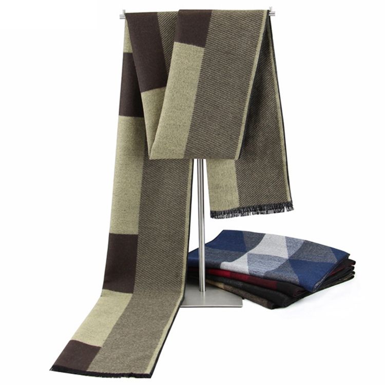 Herr Bomull Rough Selvedge Plaid Check Scarf