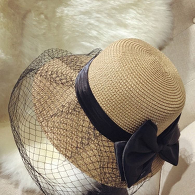 Kvinnor Mesh Halm Plain Sommarhatt