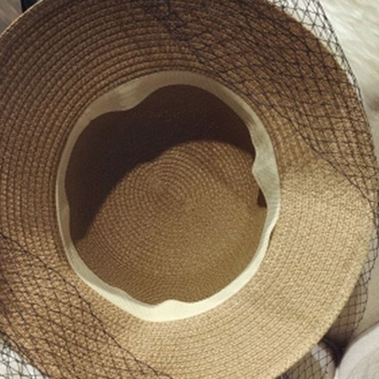 Kvinnor Mesh Halm Plain Sommarhatt