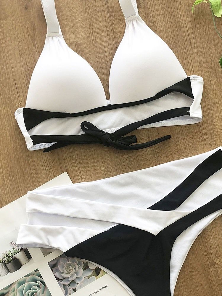 Dam Tankini Set Sexiga Snörning Badkläder