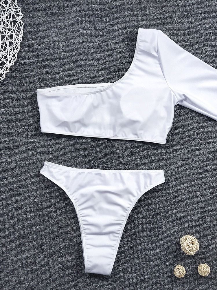 Fashion Plain Tankini Set Badkläder För Kvinnor