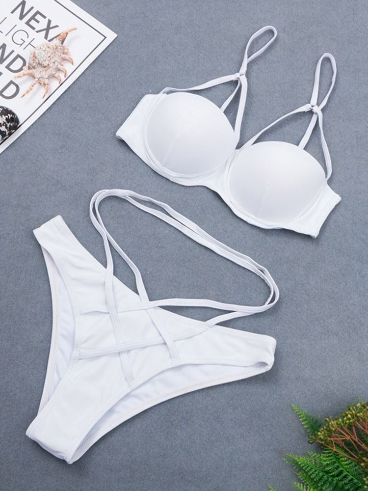 Plain Tankini Set Sexiga Badkläder För Kvinnor