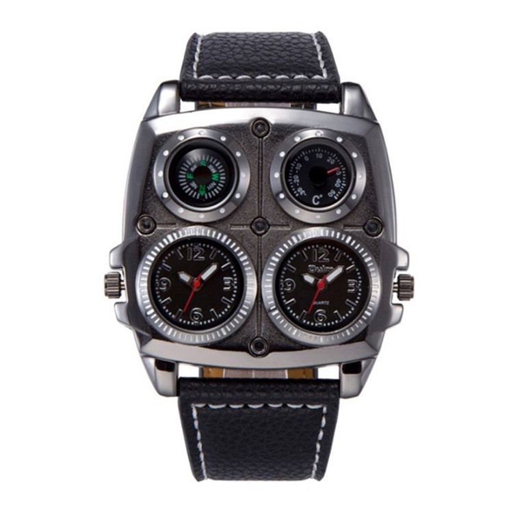 Herrtermometer Kompass Dual Time Zone Watch