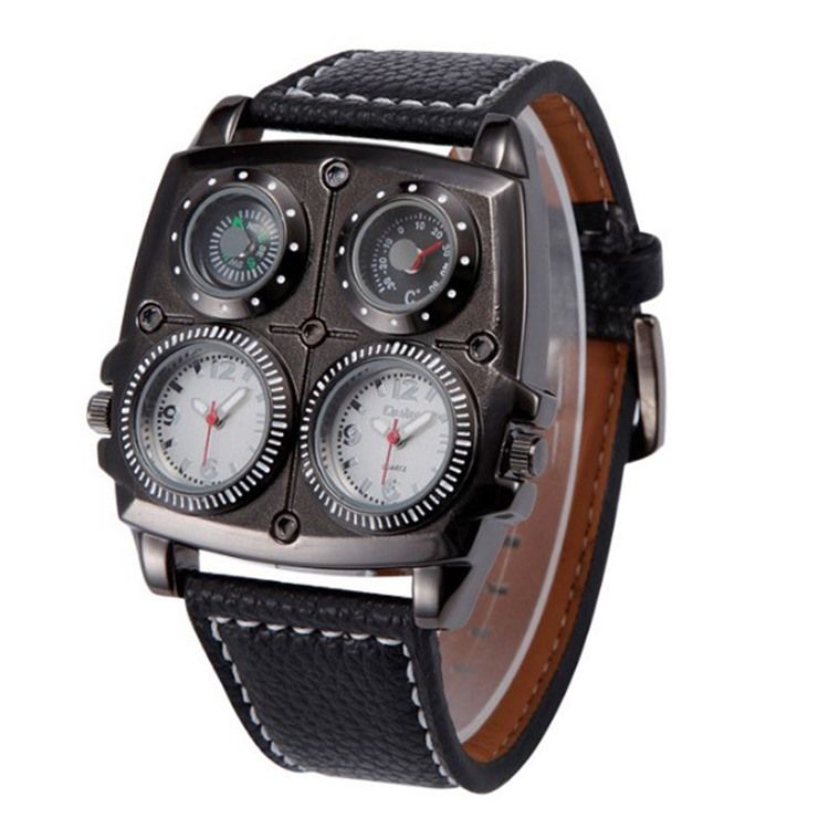 Herrtermometer Kompass Dual Time Zone Watch