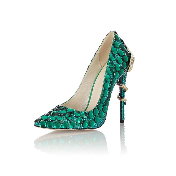 Rhinestone Slip-on Stiletto Heel - Damskor