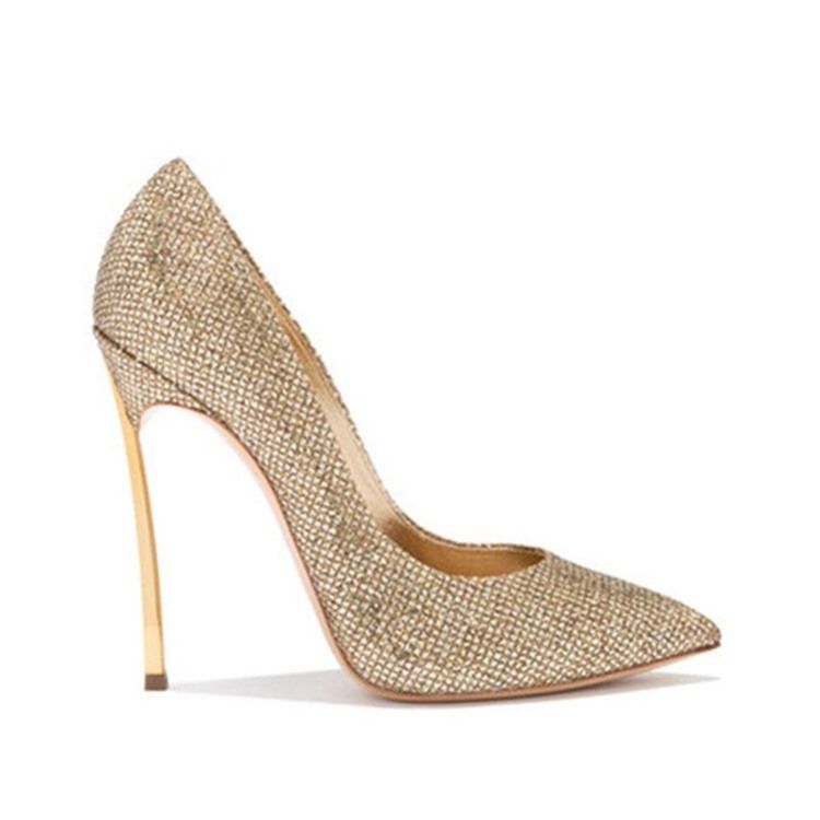 Stiletto Heel Rhinestone Slip-on Dam Pumps