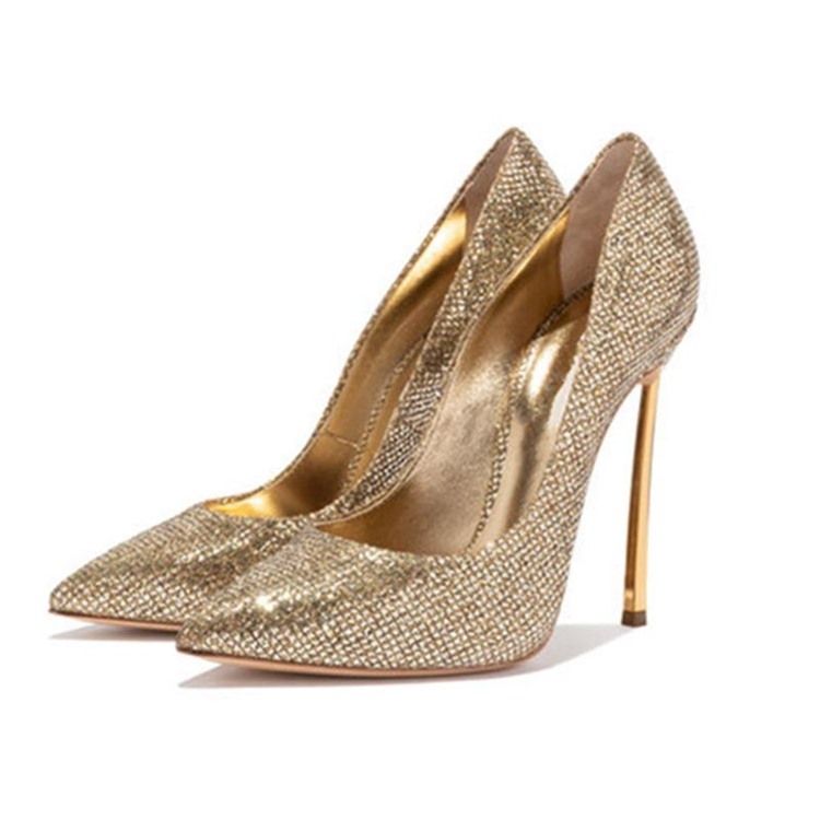 Stiletto Heel Rhinestone Slip-on Dam Pumps