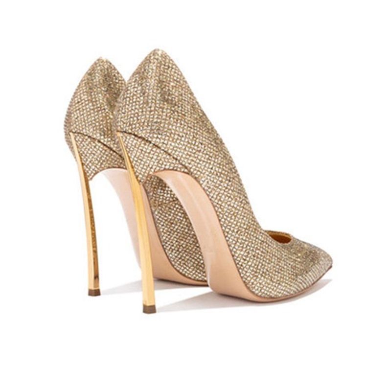 Stiletto Heel Rhinestone Slip-on Dam Pumps