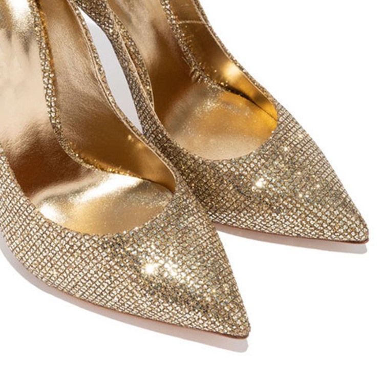 Stiletto Heel Rhinestone Slip-on Dam Pumps