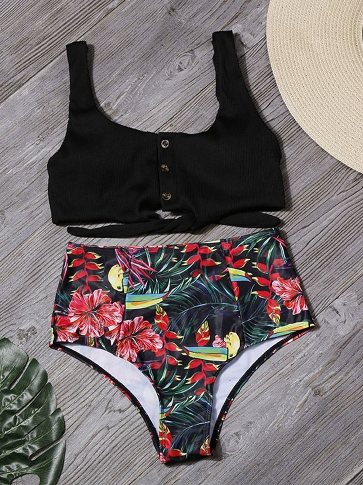 Bikini Set Sexig Blommig Badkläder För Kvinnor