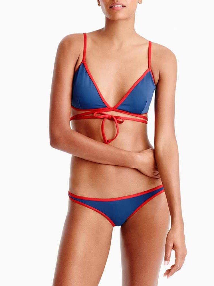 Bikiniset För Kvinnor Color Block Söt Badkläder