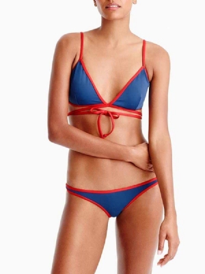 Bikiniset För Kvinnor Color Block Söt Badkläder