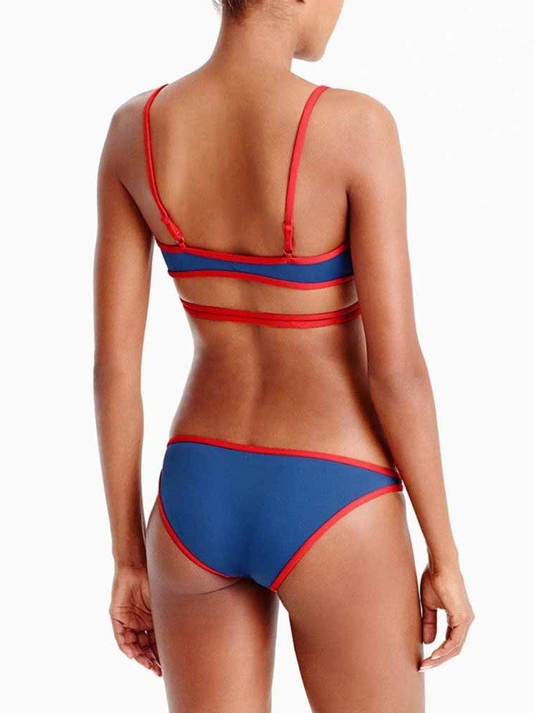 Bikiniset För Kvinnor Color Block Söt Badkläder