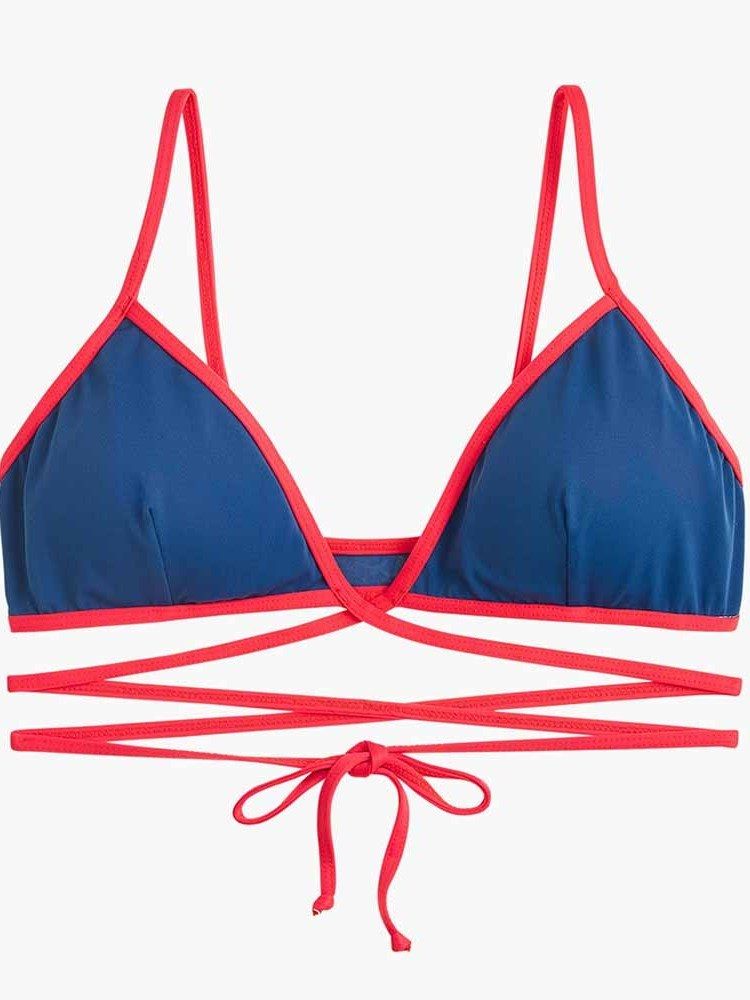 Bikiniset För Kvinnor Color Block Söt Badkläder