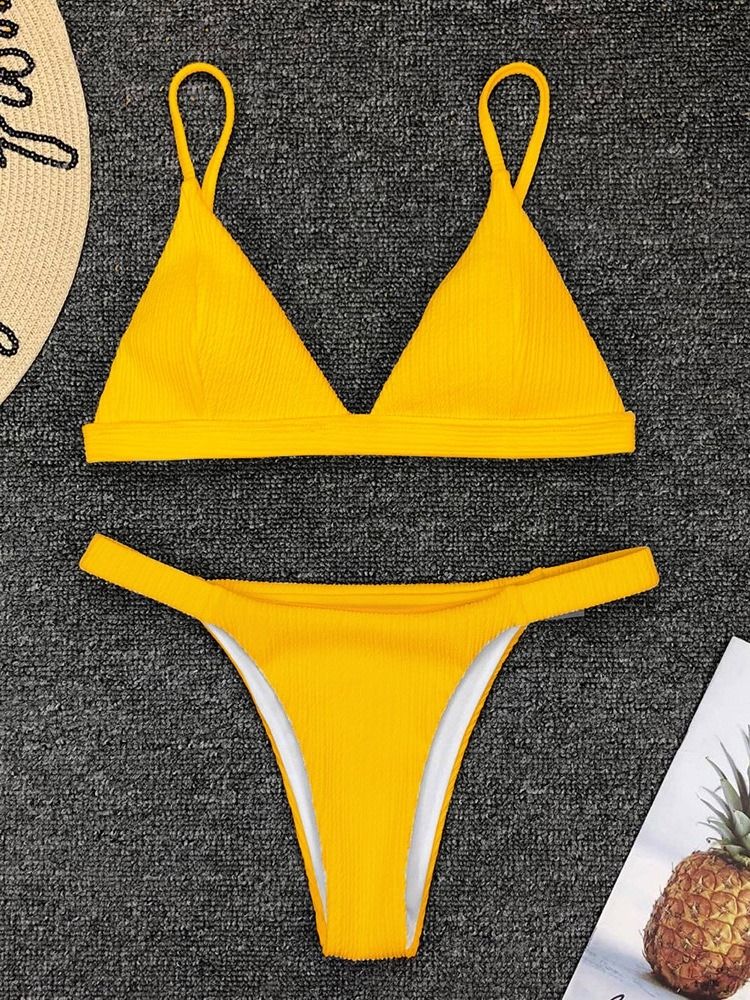 Kvinnors Lapptäcke Bikini Set Sexiga Badkläder