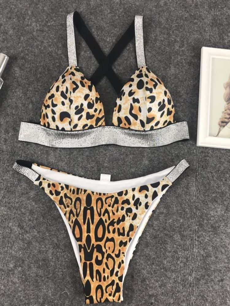 Kvinnors Tryck Sexiga Tankini Set Badkläder