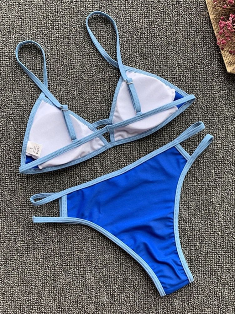 Plainwork För Kvinnor Ihåligt Micro Bikini Set