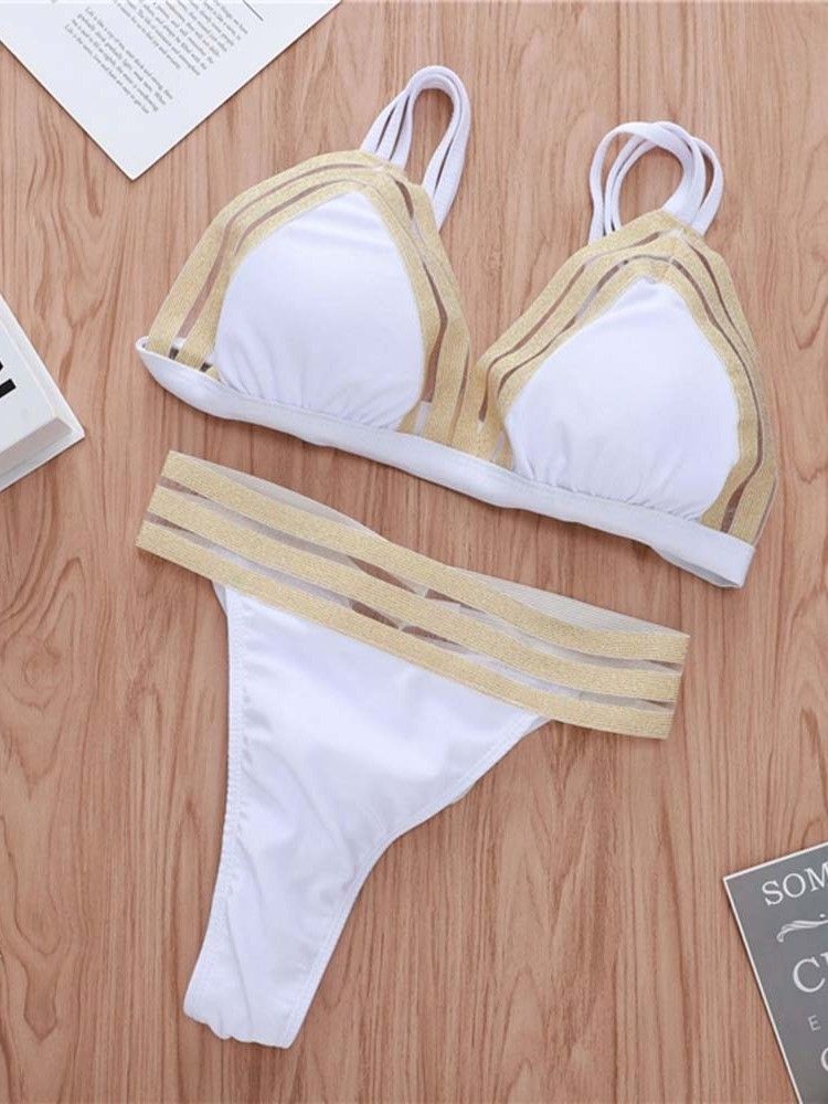 Sexig Bikini Set Patchwork Badkläder För Kvinnor